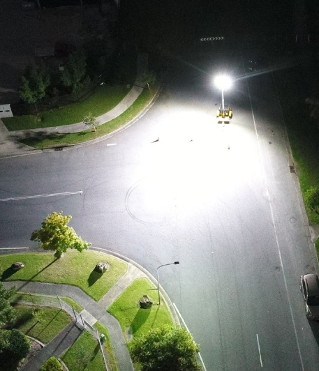 Lighting Tower on Street